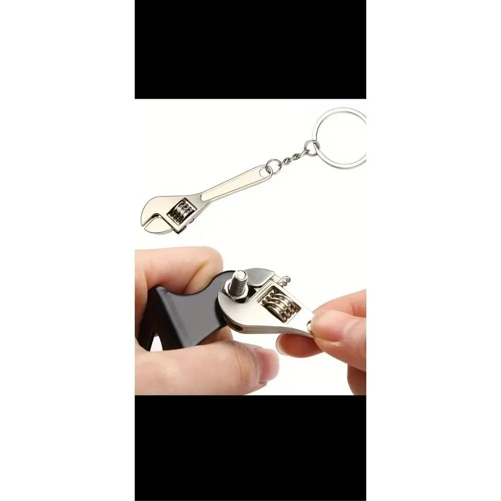 Mini Adjustable Wrench Keychain Tool Key Ring Gift